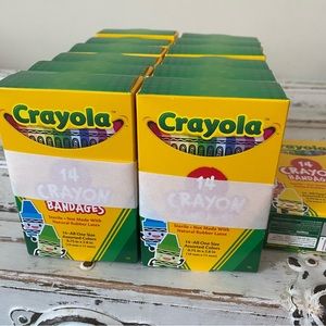 Bandaids NEW sealed latex free kids Crayola crayon shaped bandages first aid NWT